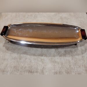 Vintage Mid-Century Gourmates by Glo-Hill Canada Chrome & Bakelite Tray